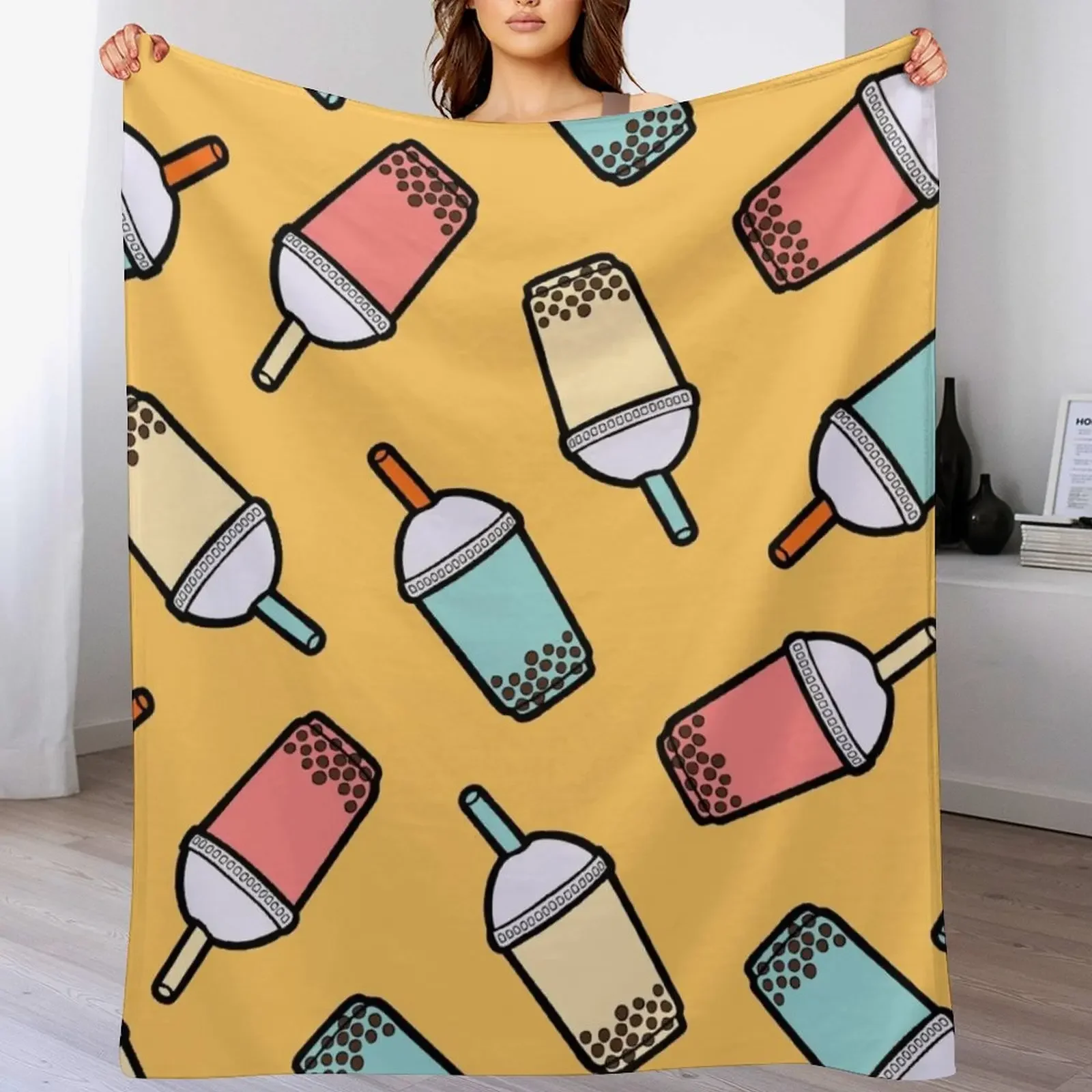 

Bubble Tea Pattern Throw Blanket heavy to sleep manga christmas decoration Multi-Purpose Blankets