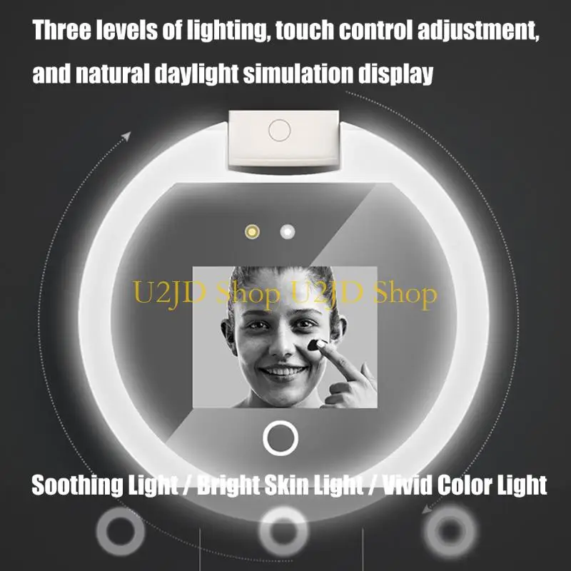 Espelho da câmera U2JD UVS para protetor solar Teste mão 2 espelho maquiagem lateral espelho vaidade