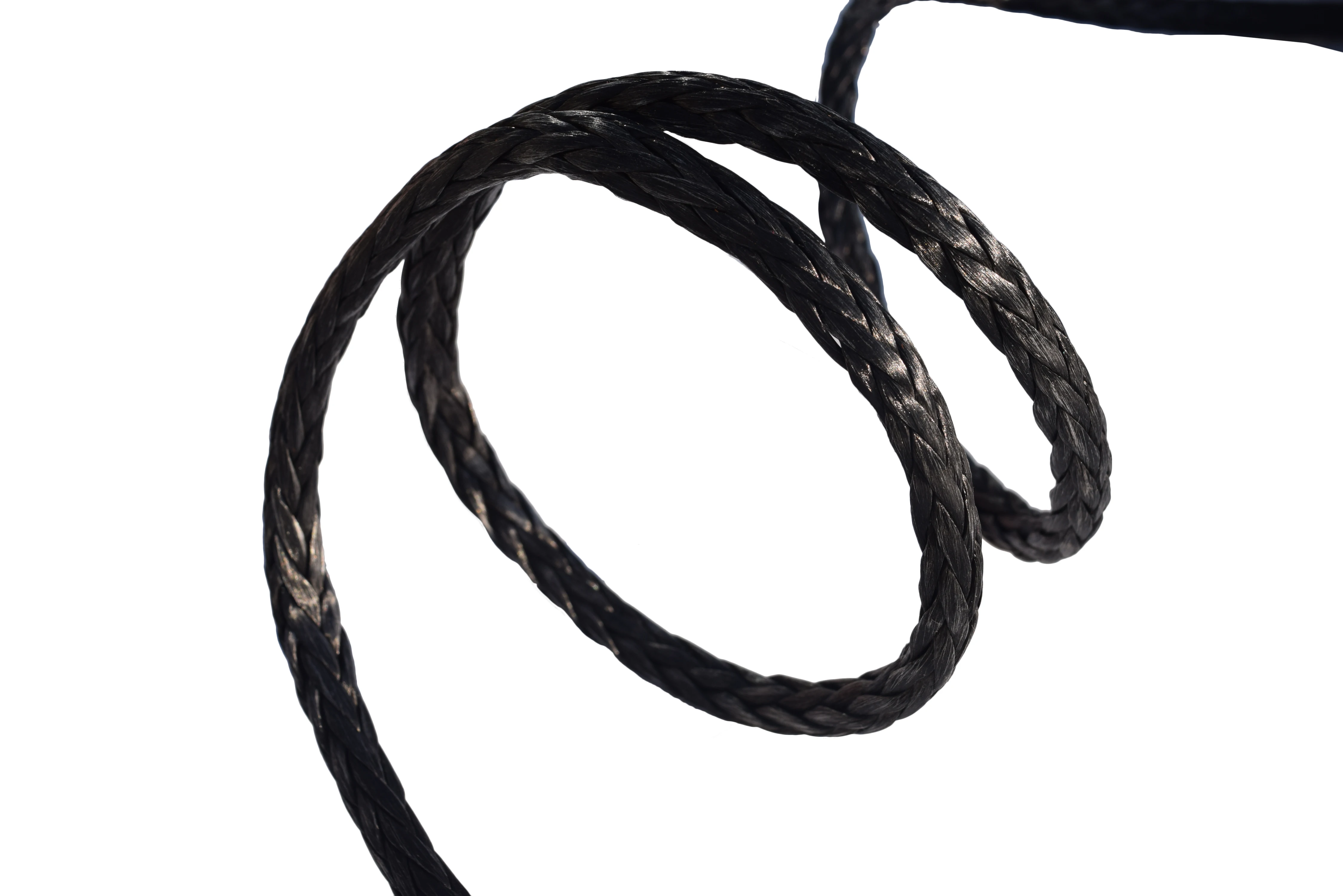 Black 6mm*15m Synthetic Winch Cable Rope,1/4\