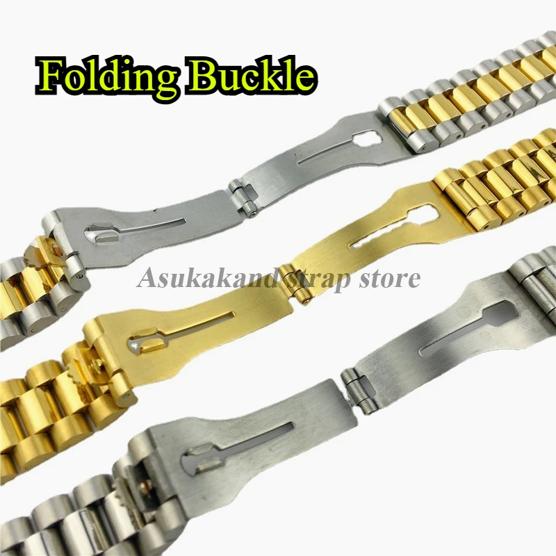 20 مللي متر منحني نهاية الفولاذ المقاوم للصدأ حزام الساعات ل رولكس ل أويستر الأبدي للطي مشبك سوار للمياه شبح الرجال فرقة معدنية