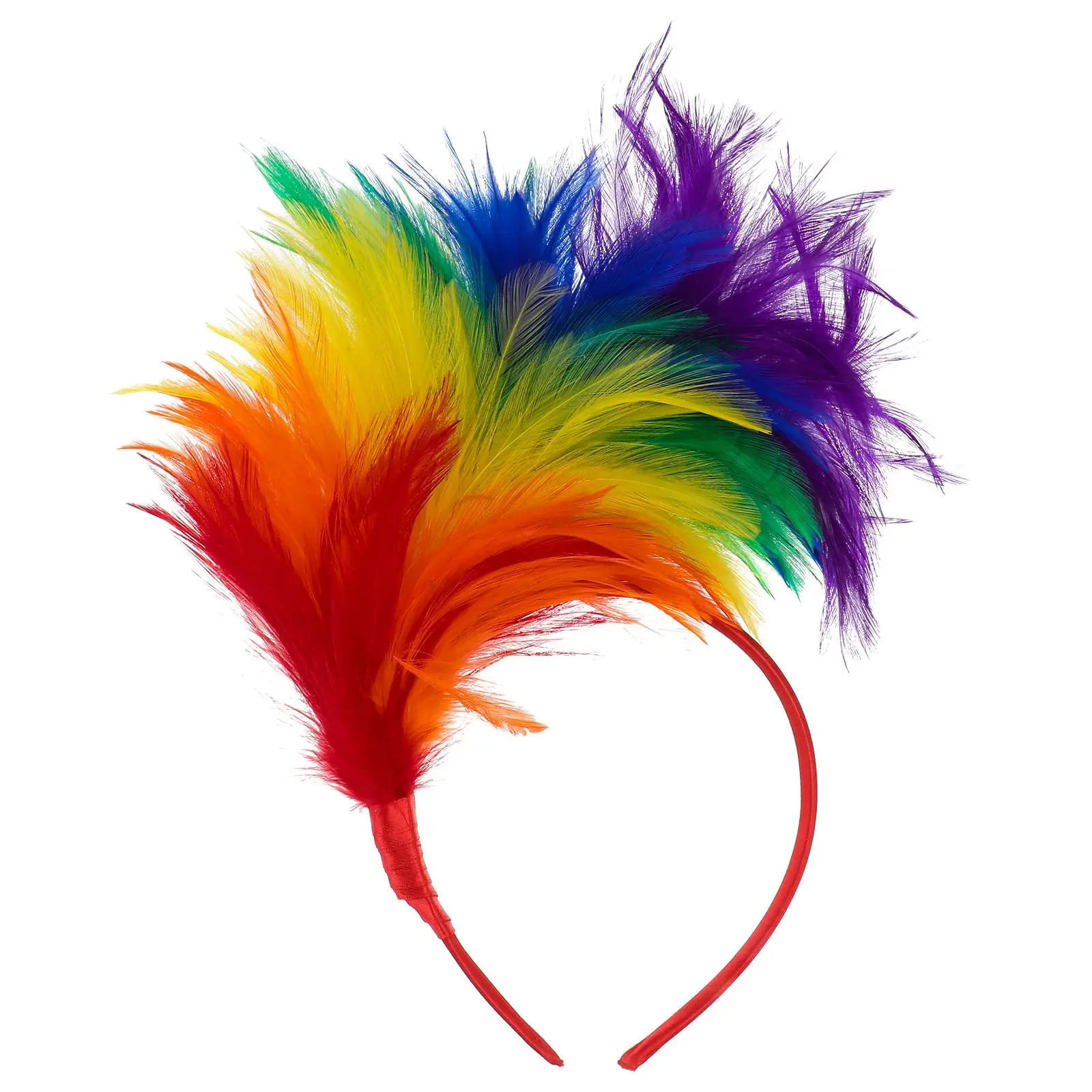 Vintage Colorful Feather Fascinator Headband Women Headpiece Wedding Headwear Party Headdress Halloween Hair Accessories