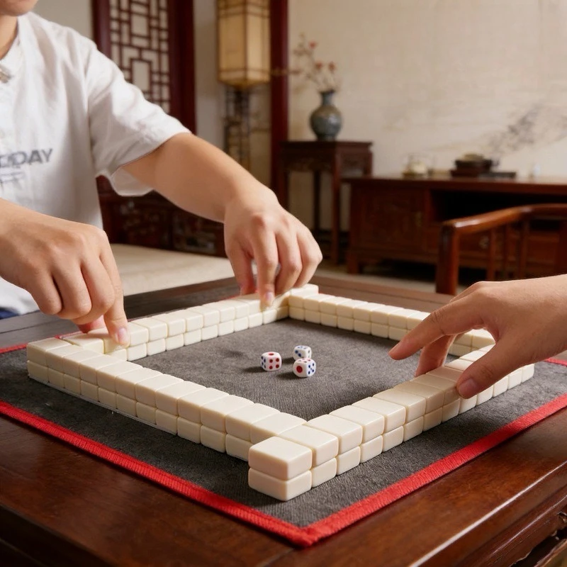 

Mini Portable Mahjong, Outdoor Travel Hand Rubbing Small Mahjong, Mahjong Flying Chess Two-in-one Game Chess