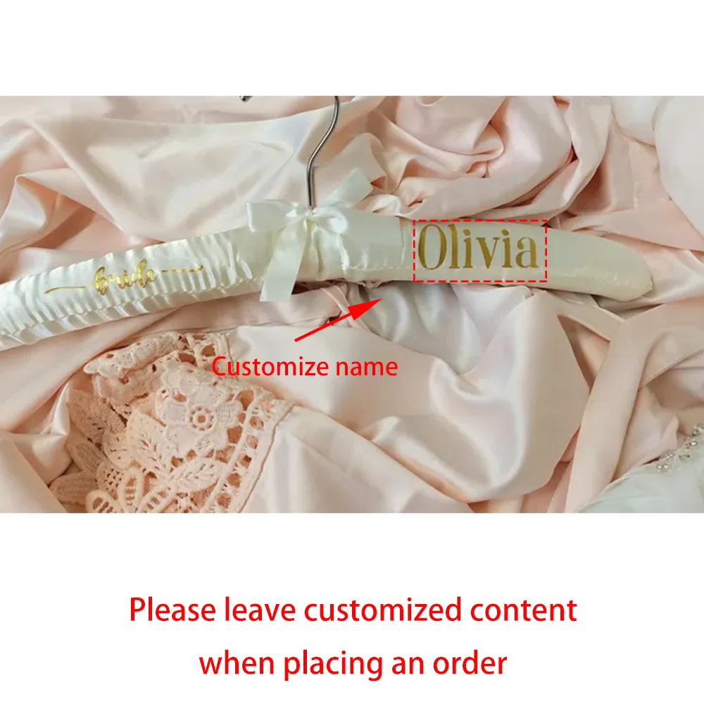 مخصص العروس فستان الزفاف شماعات مع القوس الساتان العباءات شماعات العروس لتكون الزفاف دش المشاركة العازبة الدجاجة حفلة هدية #2