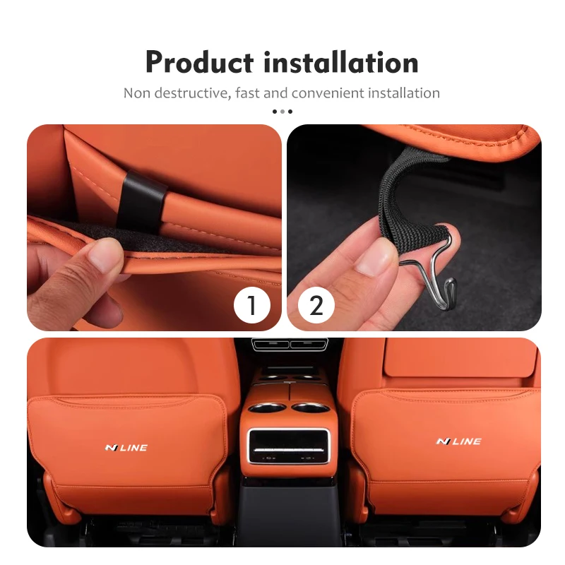 Car Seat Anti-Kick Mat Anti Dirty Pad Cushion Protector Cover For Hyundai N Line Tuscon NX4 I20 I30 I10 Sonata Elantra view 2
