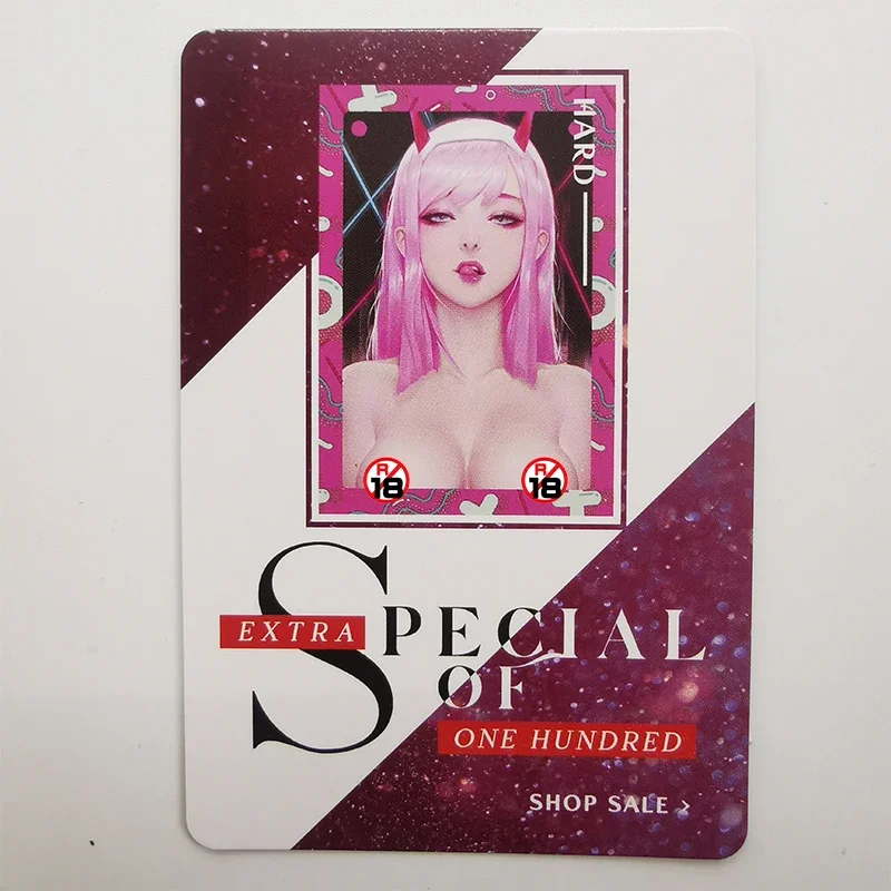 1 pz/set Sexy Anime Girl Carte DARLING in The FRANXX Zero Due Carte da gioco da collezione Compleanno Regalo di Natale Giocattoli