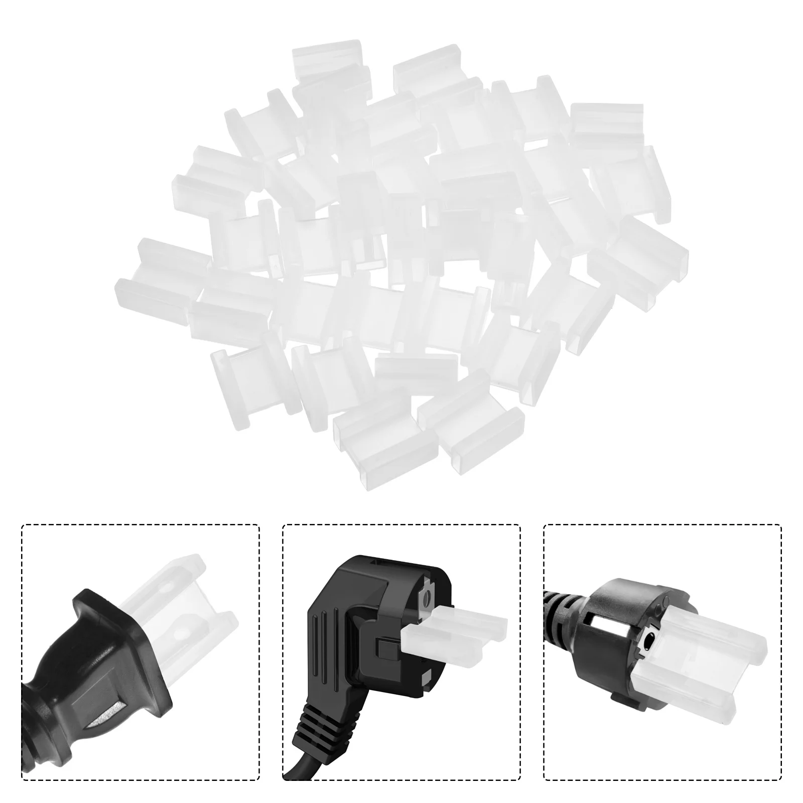 

100 Pcs Dust Cover Plug Protective Sleeve Foot Plastic Electrical Outlet Protector