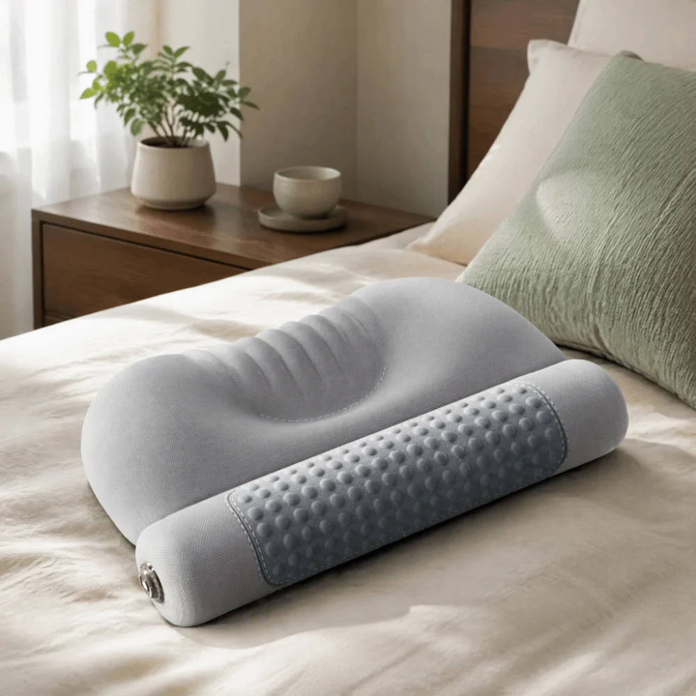Heating Cervical Pillow Ergonomic Contour 3 Heat Modes Neck Support Cushion Cylindrical Mugwort Heat Compress
