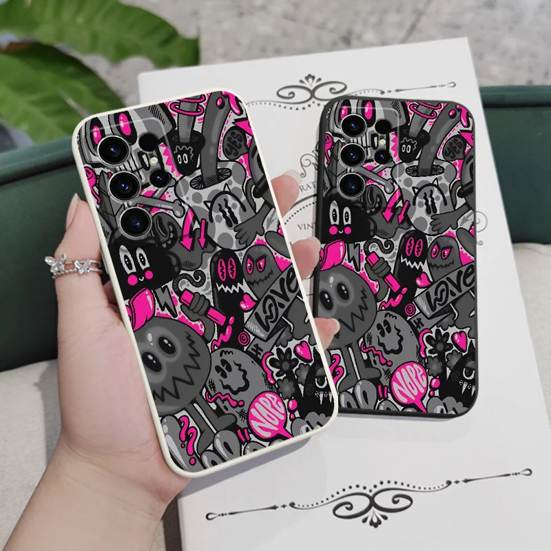 Rose Skull Phone Case For Samsung Galaxy S25 S24 S23 S22 S21 S20 S10 Ultra Plus FE Note 20 Ultra 10 Plus Cover