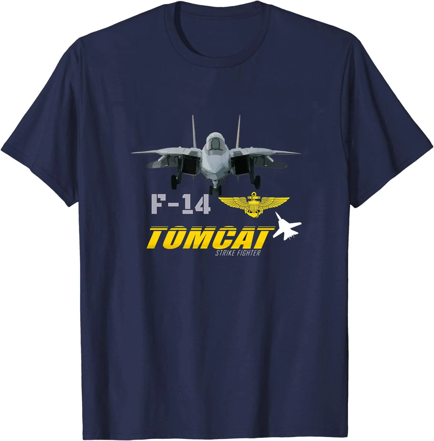 Naval F-14 Tomcat Military Plane Jet Fighter T-Shirt 100% Cotton O-Neck Summer Short Sleeve Casual Mens T-shirt Size S-3XL