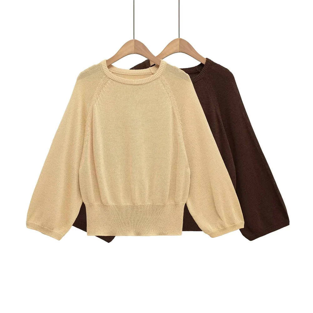 

2025 autumn new women's round neck loose fit cashmere pullover sweater