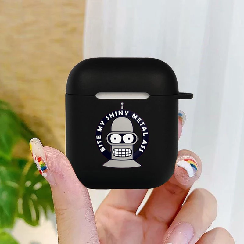 Fashion Cute Futuramas for kid Soft silicone TPU Case For AirPods Pro 1 2 3 Black Silicone Wireless Bluetooth Earphone Box Cover