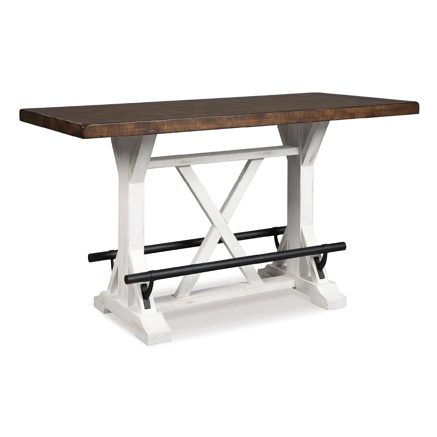 Farmhouse Counter Height Dining Table White Wood Kitchen & Bar, Customized