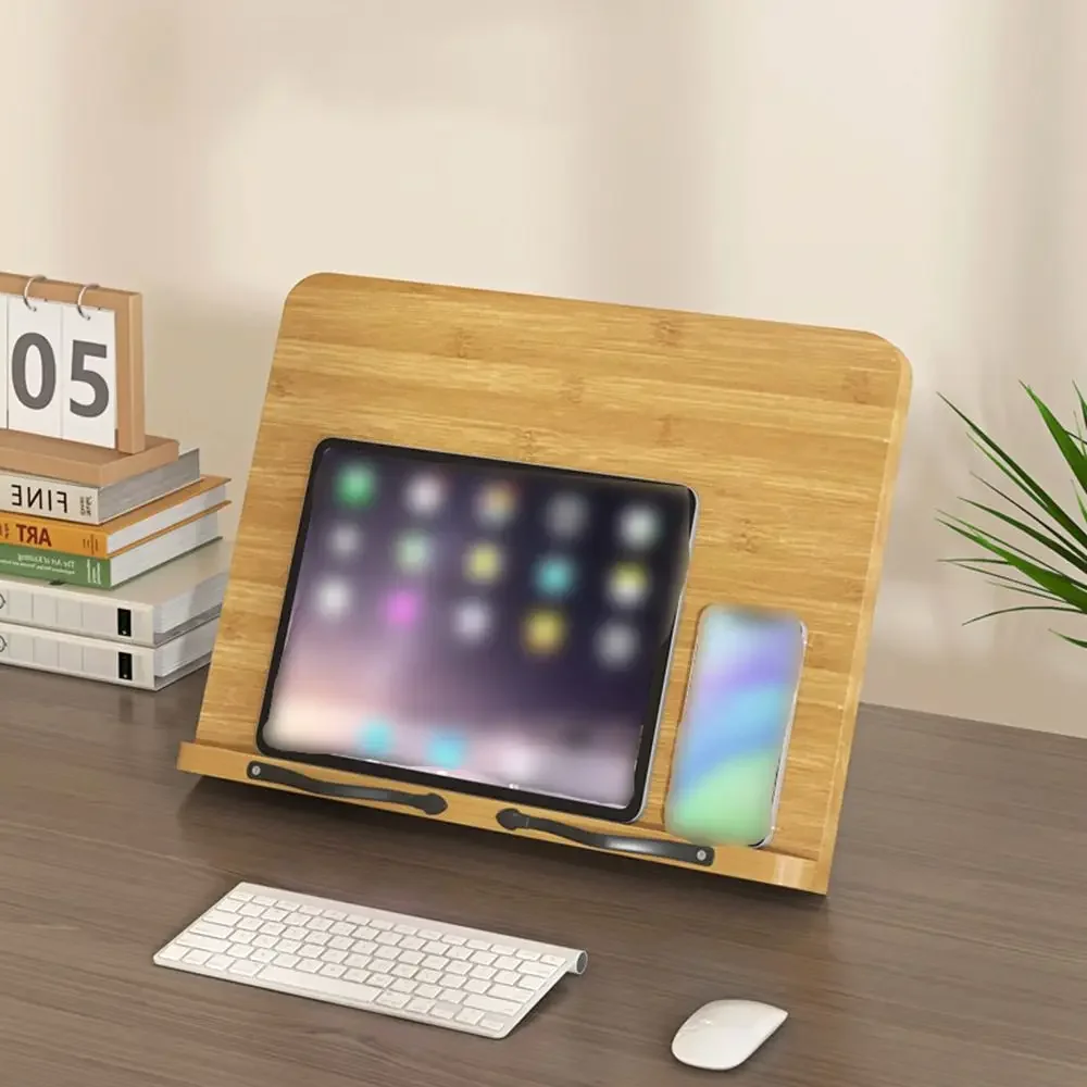 

8 Adjustable Tilt Angles Wooden Book Stand Comfortable Reading Multi-Functional Cookbook Bracket Stable Non-slip