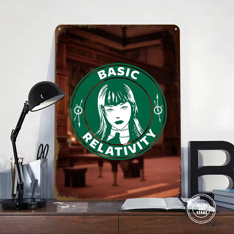 Basic Relativity Printed Poster Customized Wall Art Retro Vintage Metal Tin Signs for Decor Room Decoration Cozy Custom Plate