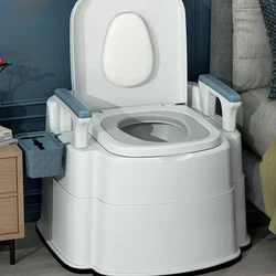 Bedside Commode Toilet for Adults Night Light Induction Potty Chair for Elderly and Disabled Dual Toilets Design