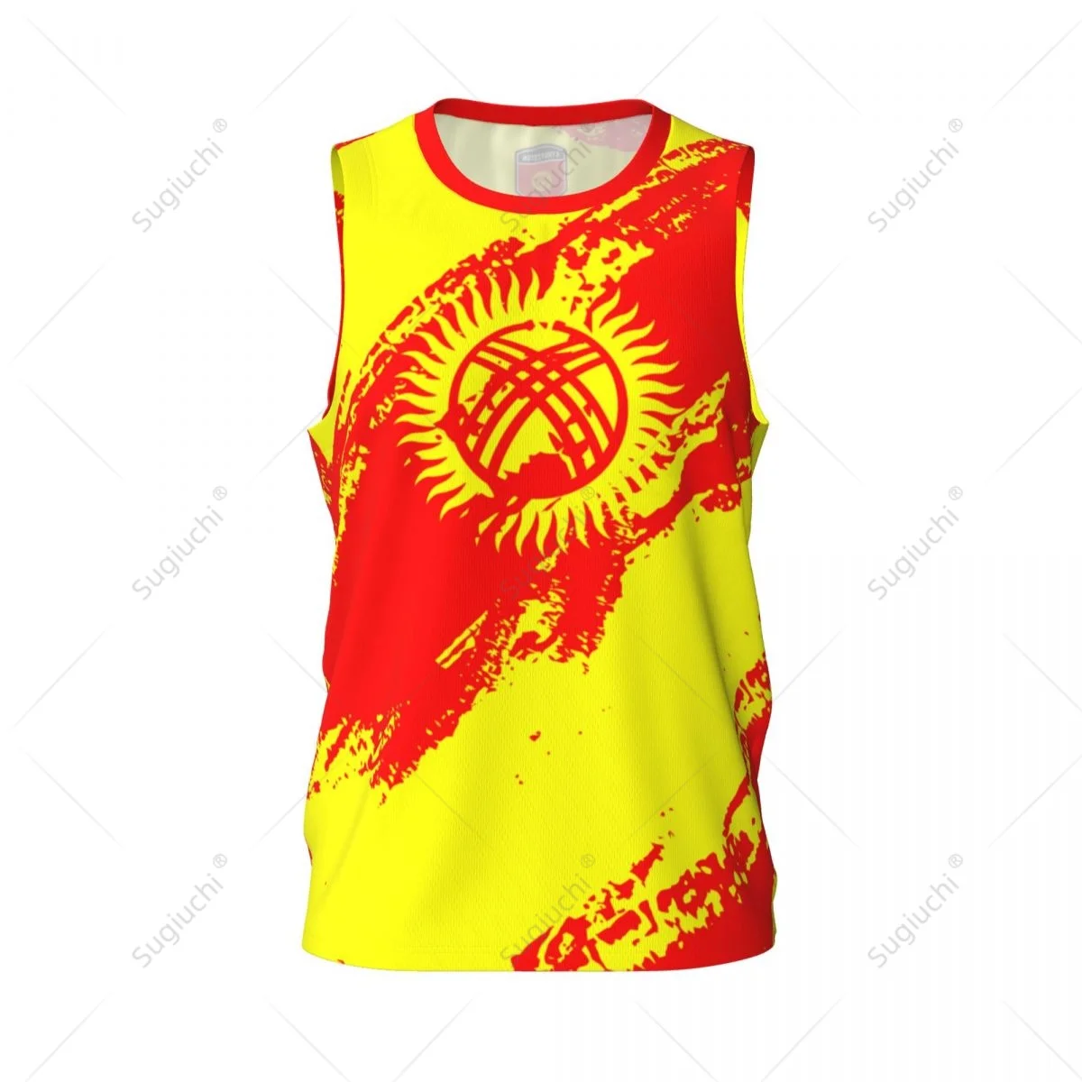 Men Basketball Sports Kyrgyzstan Flag Running Fitness Multifunction Jersey Sleeveless shirt Custom Name Nunber Exclusive