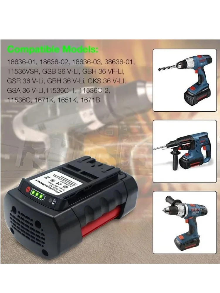 Pro náhradní baterii pro elektrické nářadí BOSCH 36V s velkou kapacitou 18,0 Ah, vhodná pro Bosch BAT810 BAT836 BAT840 GBH BAT4030 BAT4040 - náhled 3