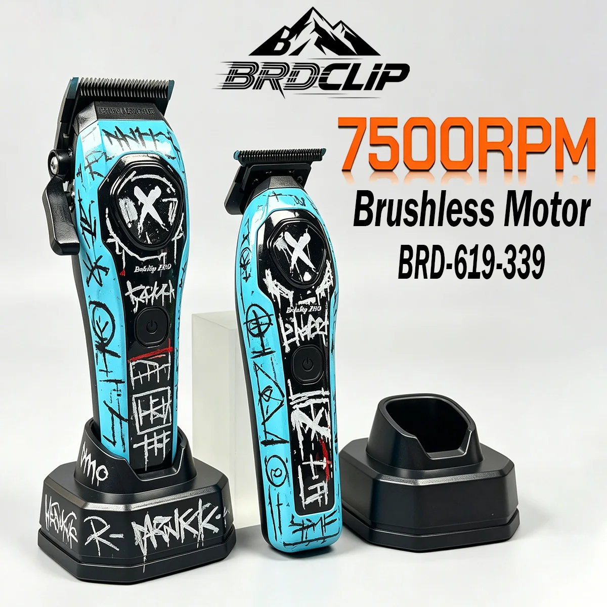 Kit Profesional de Cortadora de Pelo Inalámbrica BRDCLIP para Barberos, Cuchilla Móvil de Cerámica DLC, Recortadora de 75000 RPM, Herramienta de Aseo con Motor sin Escobillas