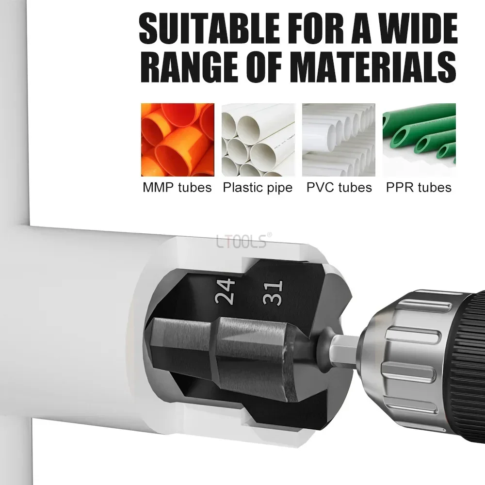 

Сверло для ремонта водопроводных труб 6,35 мм, сверло для PPR труб, шестигранный хвостовик, сверло из сплава, расширительное сверло, инструмент для расширения труб, раструбный инструмент для сантехников, электроинструмент