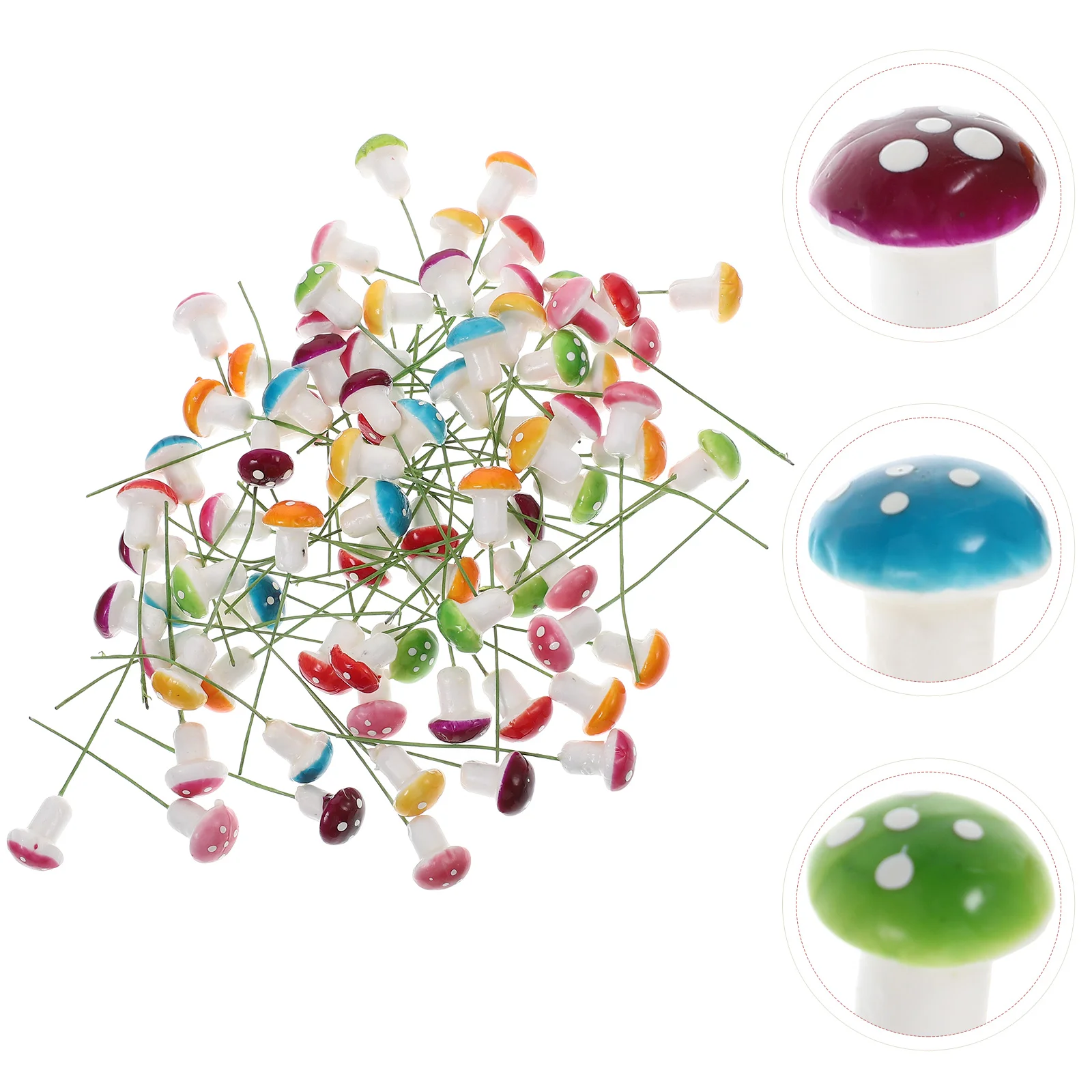 80pcs Realistic Small Mushroom Charm Small Garden Layout Mushroom Figurine Garden Tiny Mushroom Ornament
