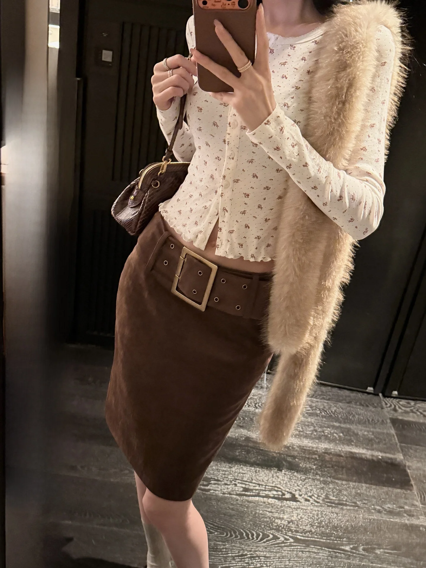 

Retro Barnfit Thick Wide Suede Half Skirt Bodycon Straight Versatile Skirts Fbb Limit Ladies Fashion Polyester Spandex