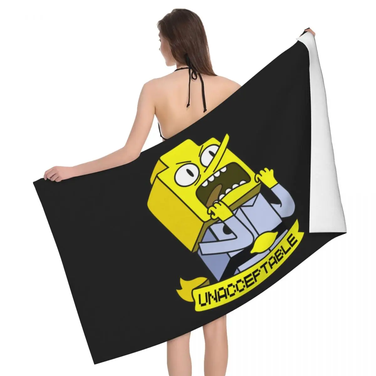 Custom Adventure Time Lemongrab Beach Towel Quick Drying TV series Super Soft Microfiber Shower Sauna Towels