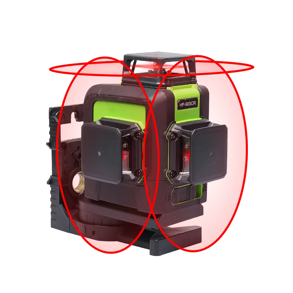 3x360 903CR Laser With Rechargeable Lithium ,Multi Outdoor Pulse Mode Green Beam 3D 12 Lines Laser Level