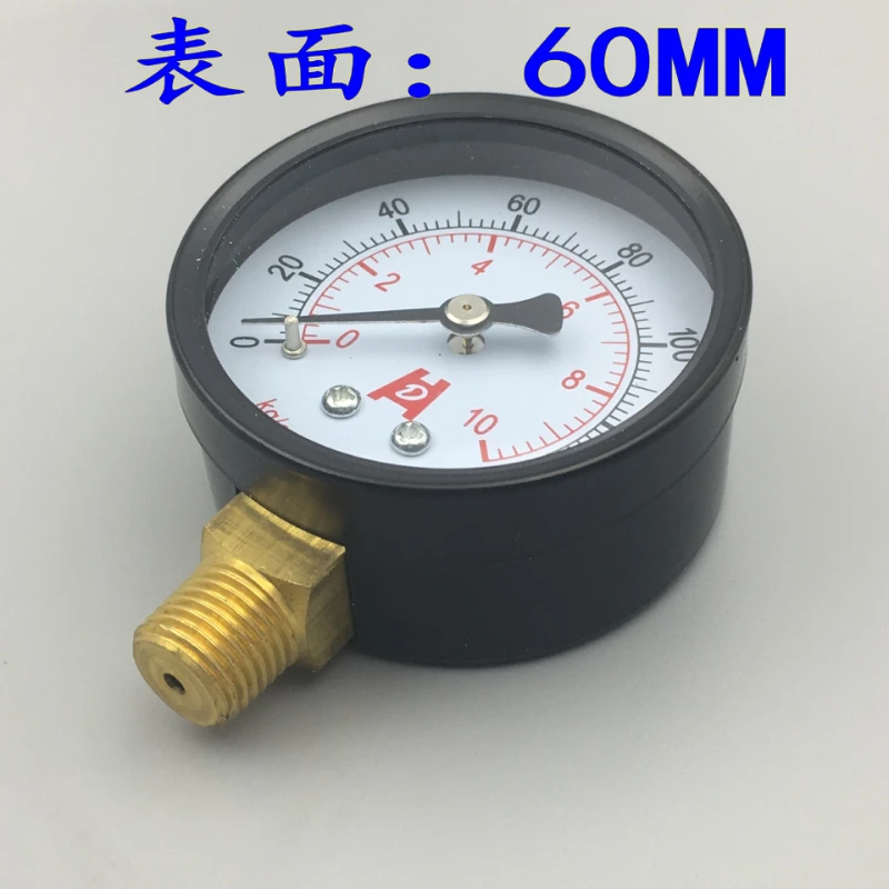 Y-60 Pressure Gauge Vacuum Gauge Air Pressure Water Pressure Gauge 0-5 10 15kg Surface 60mm Thread 1/pt