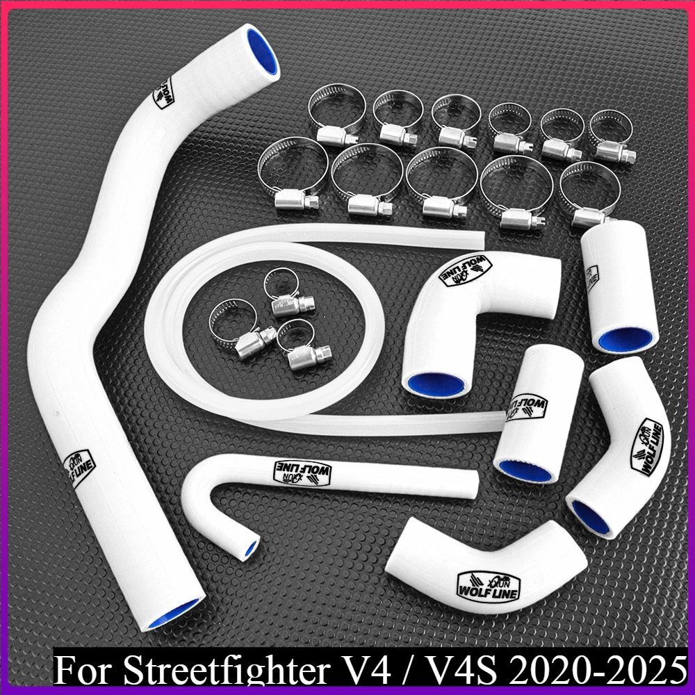 

For Ducati Streetfighter V4 S V4S 2020- 2025 Silicone Radiator Coolant Pipe Tube Hose Kit Motorcycle 2021 2022 2023 2024