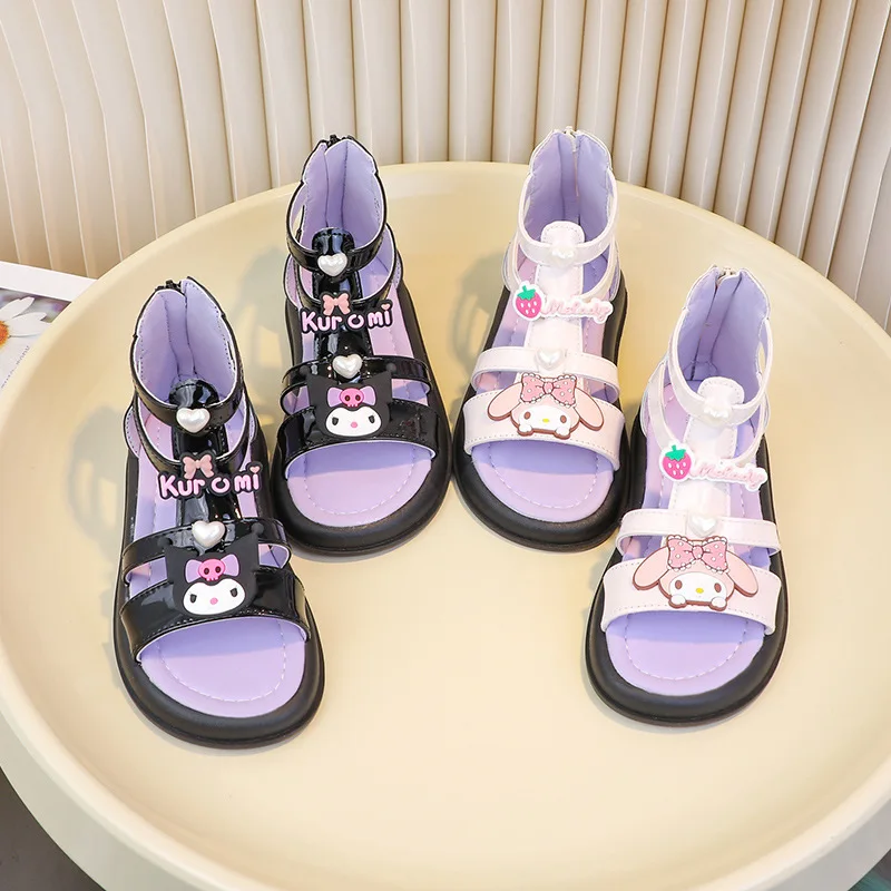 

Kuromi Girl Sandals Summer Sanrios New Cartoon Anti-Slip Fashion Sports Kids Shoes Beach Breathable Student Kawaii Cartoon