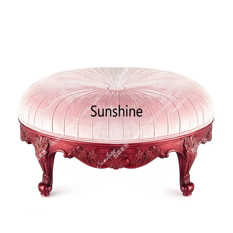 Solid wood cloakroom, shoe changing stool, bedroom fabric, retro living room sofa