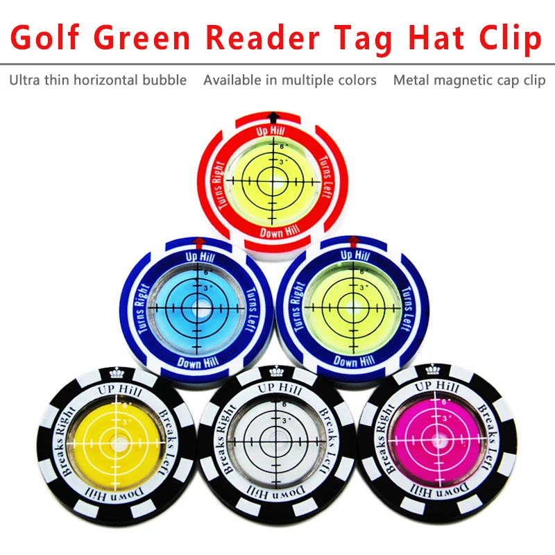 Golf Hat Clip Bolha Horizontal Green Reader Nível Banda Bolha Magnético Nível Universal Instrumento Assistida Slope Putter