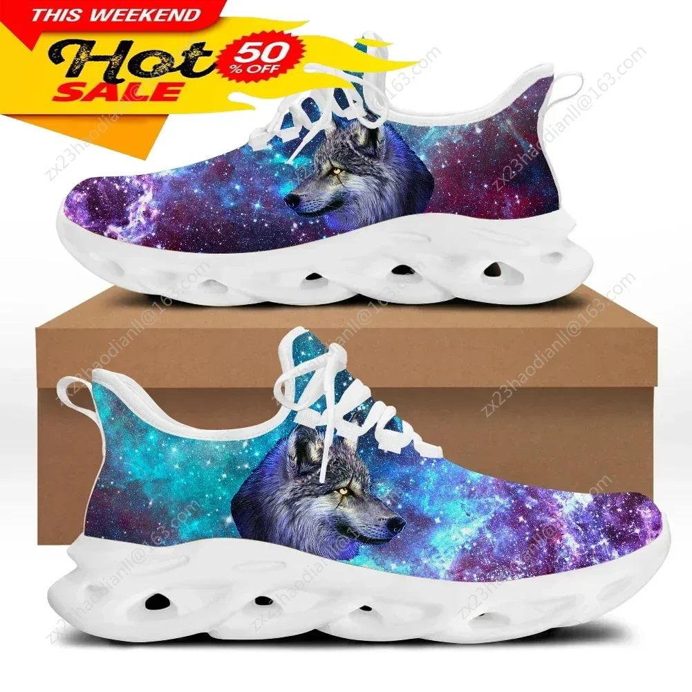 Men Sneakers Universe Wolf Face Printed Flats Classic Wear-resistant Summer/Autumn Men's Comfort Casual Sport Shoes