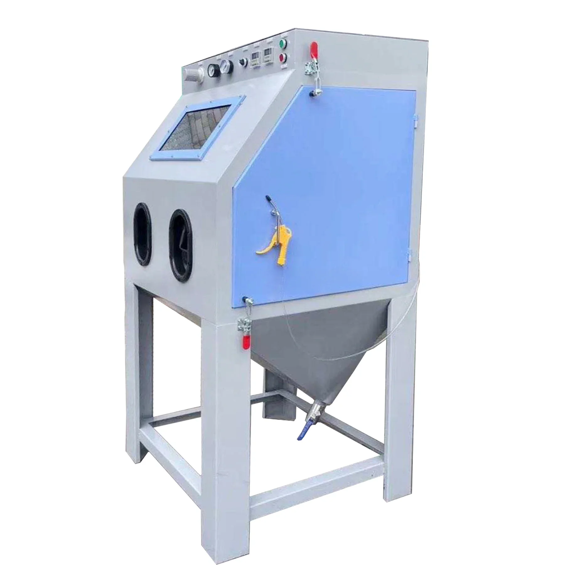 Wet machine/steam sandblasting cabinet