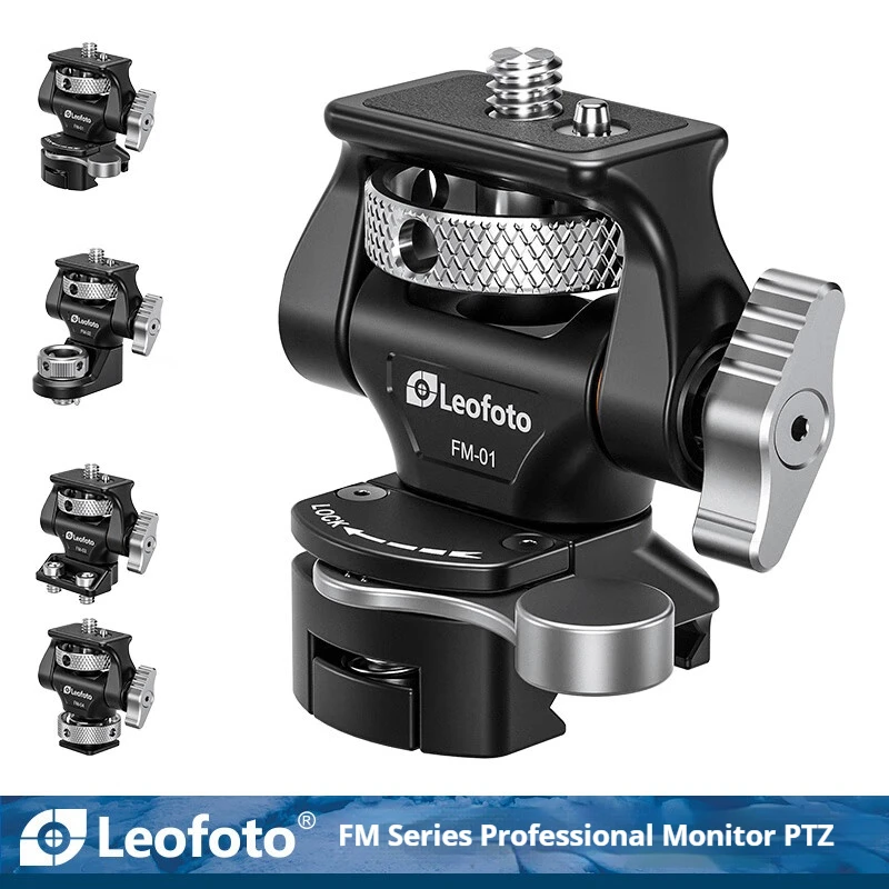 อุปกรณ์เสริมต่อขยายขาตั้งกล้องแบบตาเดียว Leofoto FM Universal Monitor Mount Snail Head FM Series Cold Shoe Arri Positioning