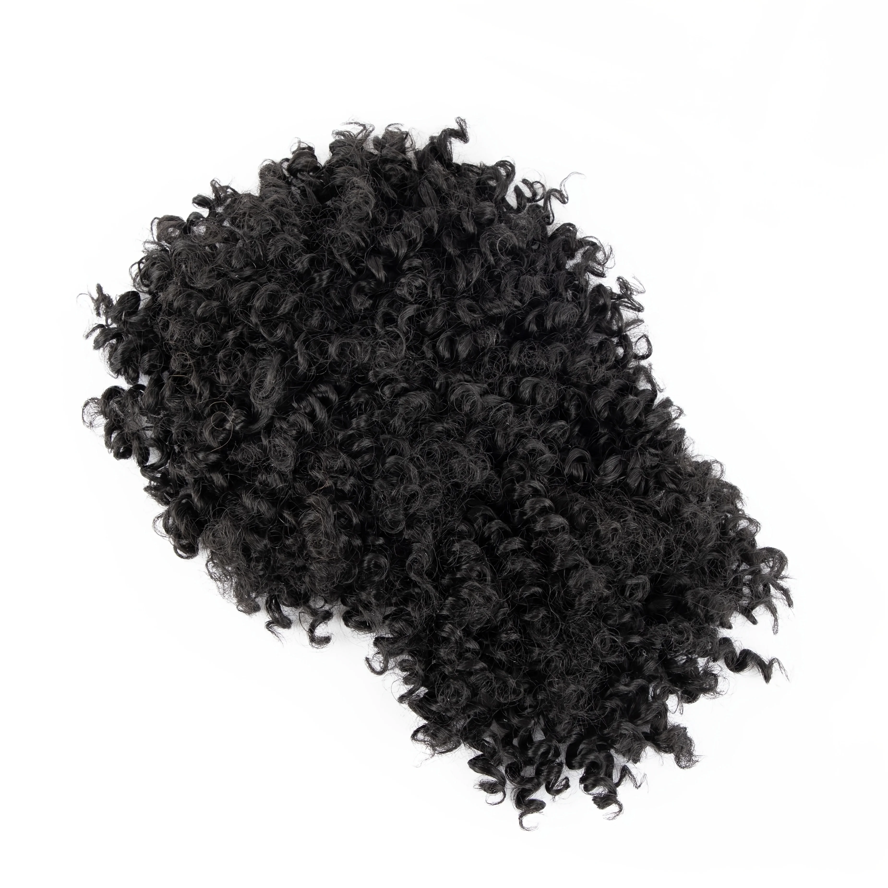 アフロパフドローストリングポニーテール、前髪付きポニーテール、女性用縮れ毛カーリーヘアクリップイン前髪、ショートポニーテールエクステンション、アップヘアピ