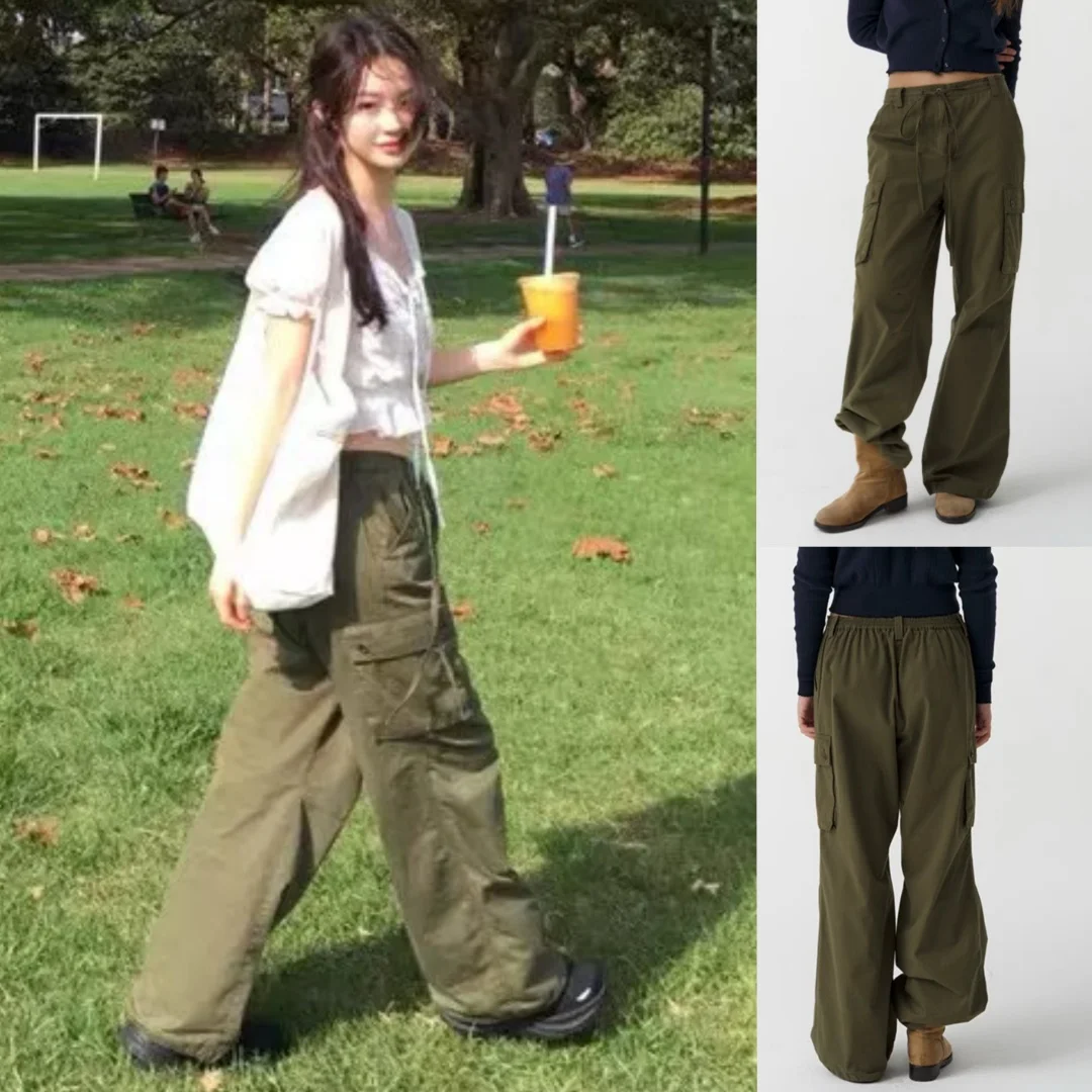 กางเกงลำลองทรงตรง TheBarnet รุ่นใหม่ประจำฤดูใบไม้ผลิ-ฤดูร้อน ปี 2025 สไตล์สตรีท เอวสูง ทรงหลวม ใส่ได้ทุกคน ผ้าอื่นๆ