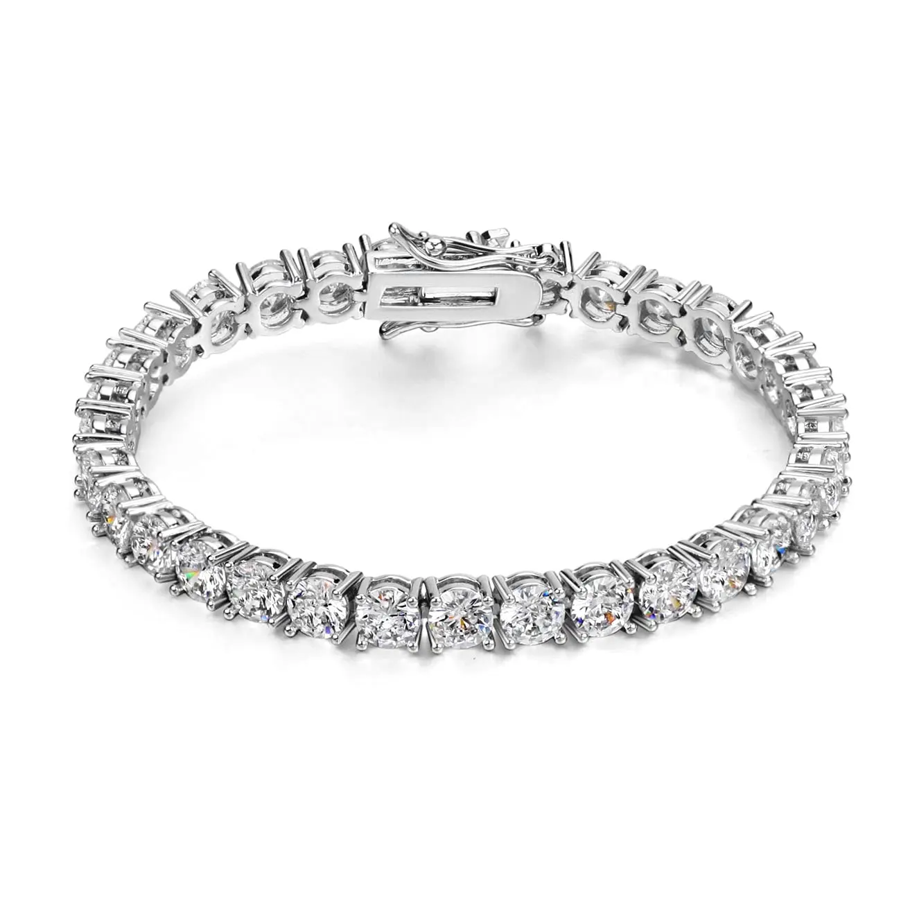 925 Sterling Silver 3mm High Carbon Diamond Fashion Super Flash Tennis Bracelet Fine Jewelry Gift Wholesale