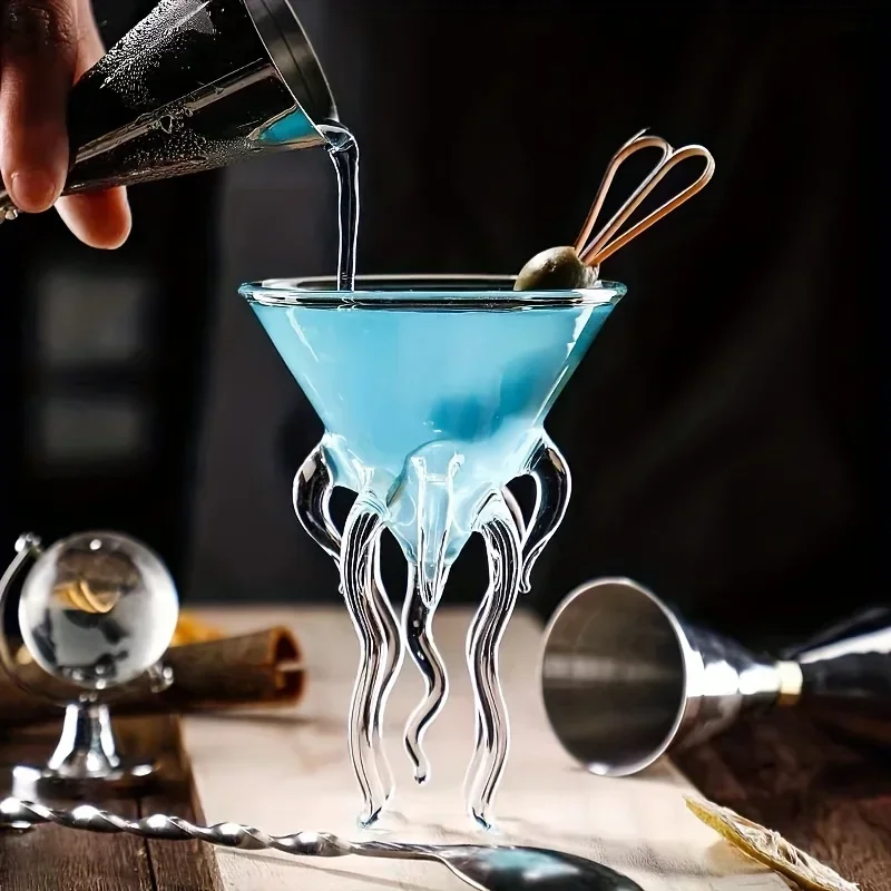 Octopus Cocktail Glass, Jellyfish Martini Cup, Creative Beverage Bar Tool,Bar Party Whiskey Glass Christmas Gift Wine Glasses