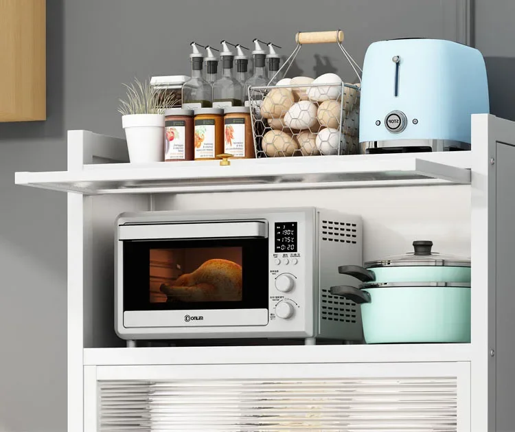 

'Carbon Steel Kitchen Storage Rack Cabinet multi layer with door rack kitchen tableware storage