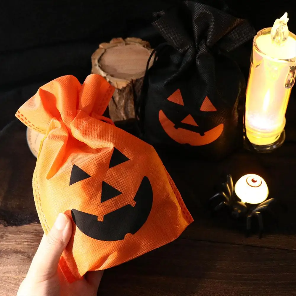 

Сумочка на Хэллоуин, сумка для конфет, органайзер для ювелирных изделий, большая вместительная подарочная сумка с тыквой, черная упаковка, кошелек для монет