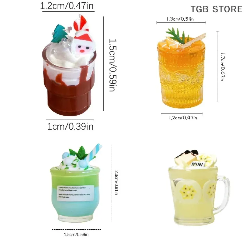 1/12 Scale Mini Christmas Chocolate Drink Model Simulated Beverage DIY Dollhouse Holiday Scene Decor Accessories