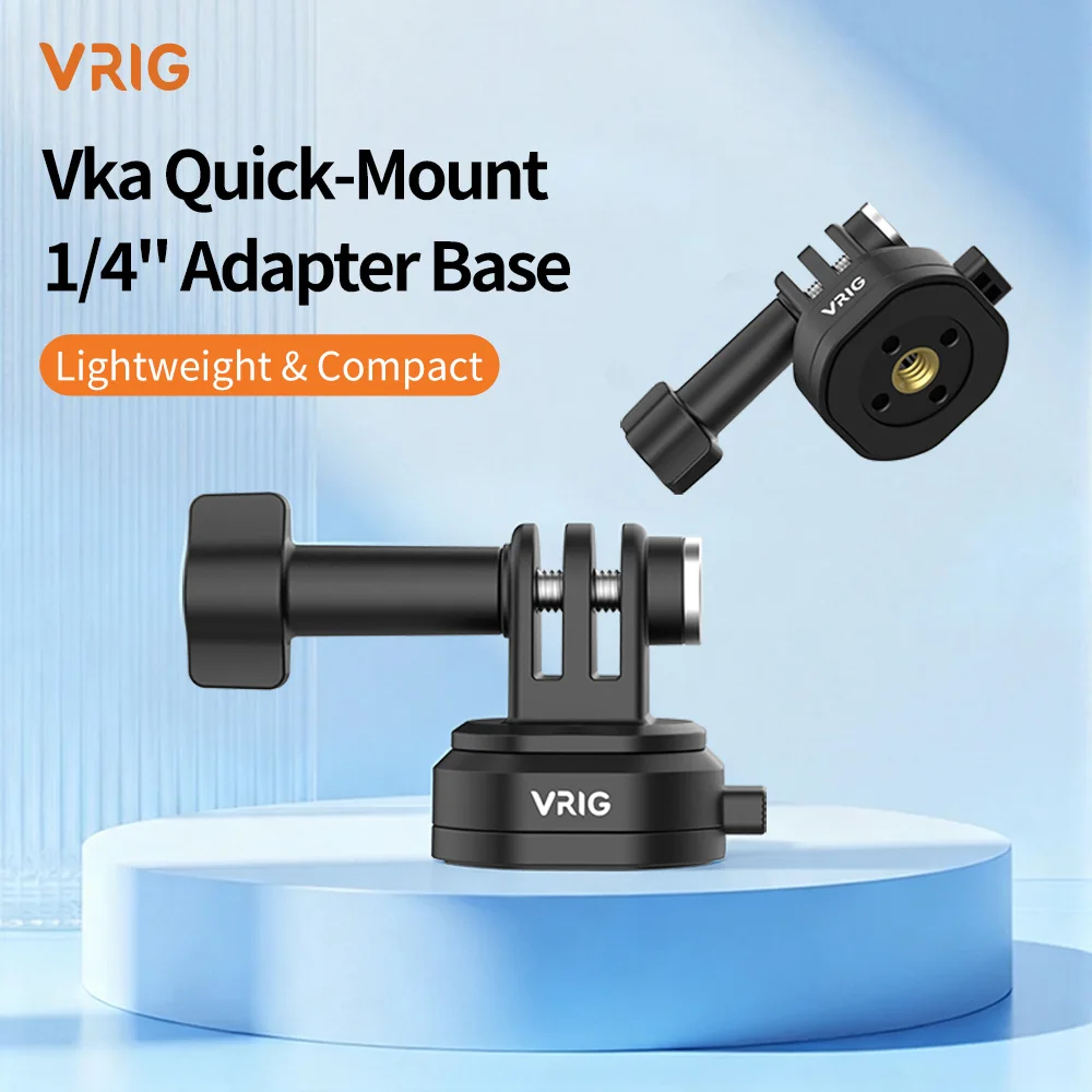 VRIG VKA Quick Release Adapter Base with GoPro Two Prong Interface Portable Action Camera Mount for Vlog Camera Accesso
