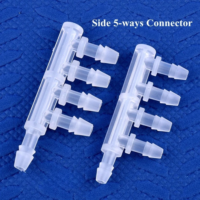5~200Pcs 2.4~9.5mm PP Equal Dia 5-Ways Connector Aquarium Tank Air Pump Hose Joint Garden Irrigation System Pipe Pagoda Joints