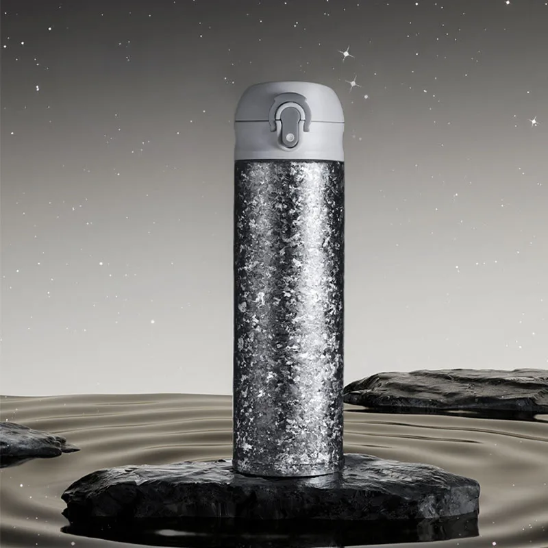 350/480ml Pure Titanium Sports Thermal Water Bottle With Bouncy Cap And Filter,Double-Layer Vacuum Flask Drinkware For Outdoor