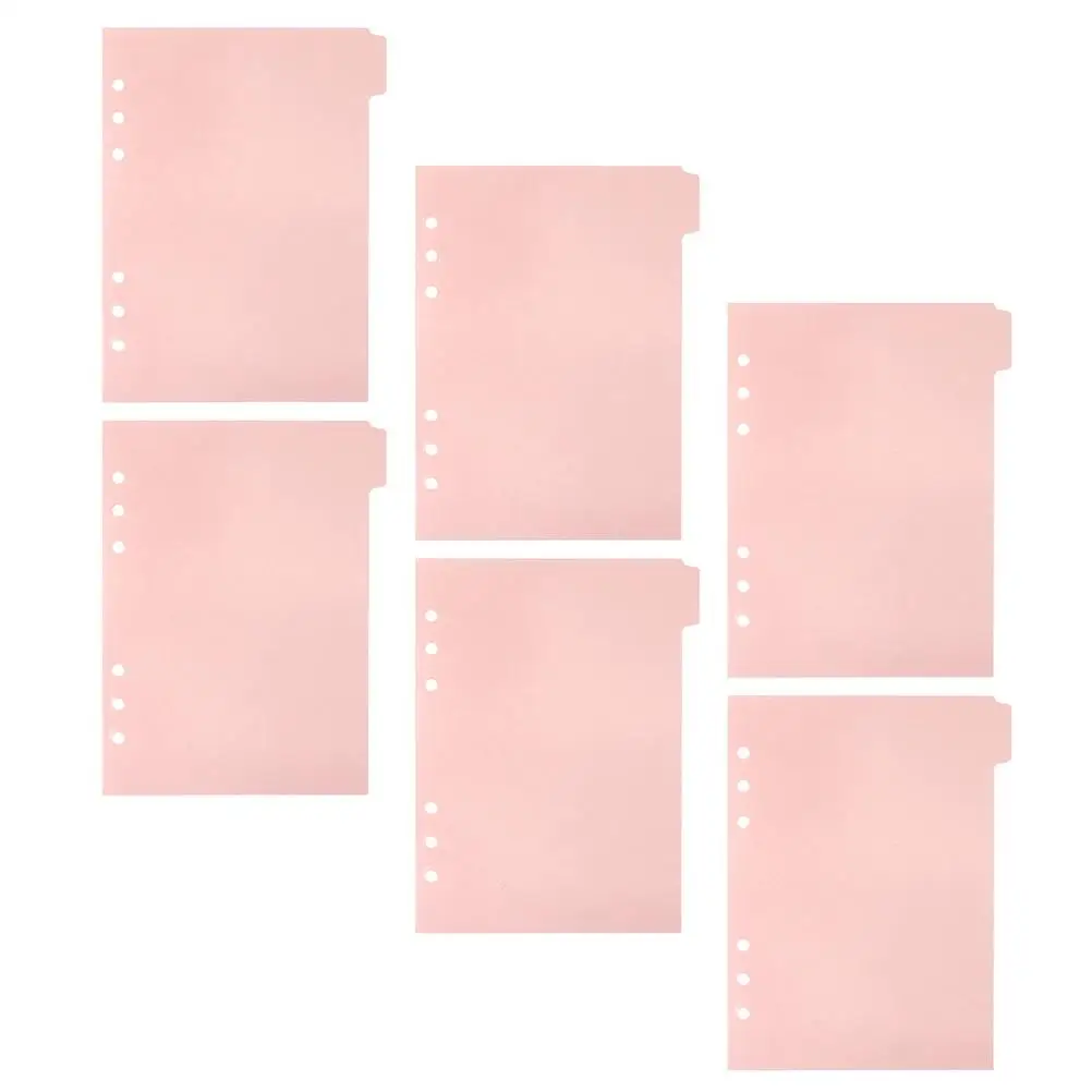 6pcs Notebook Partition Binder Dividers Detachable Tabs Index for Books Planners Files Save Time Separate Documents Clearly