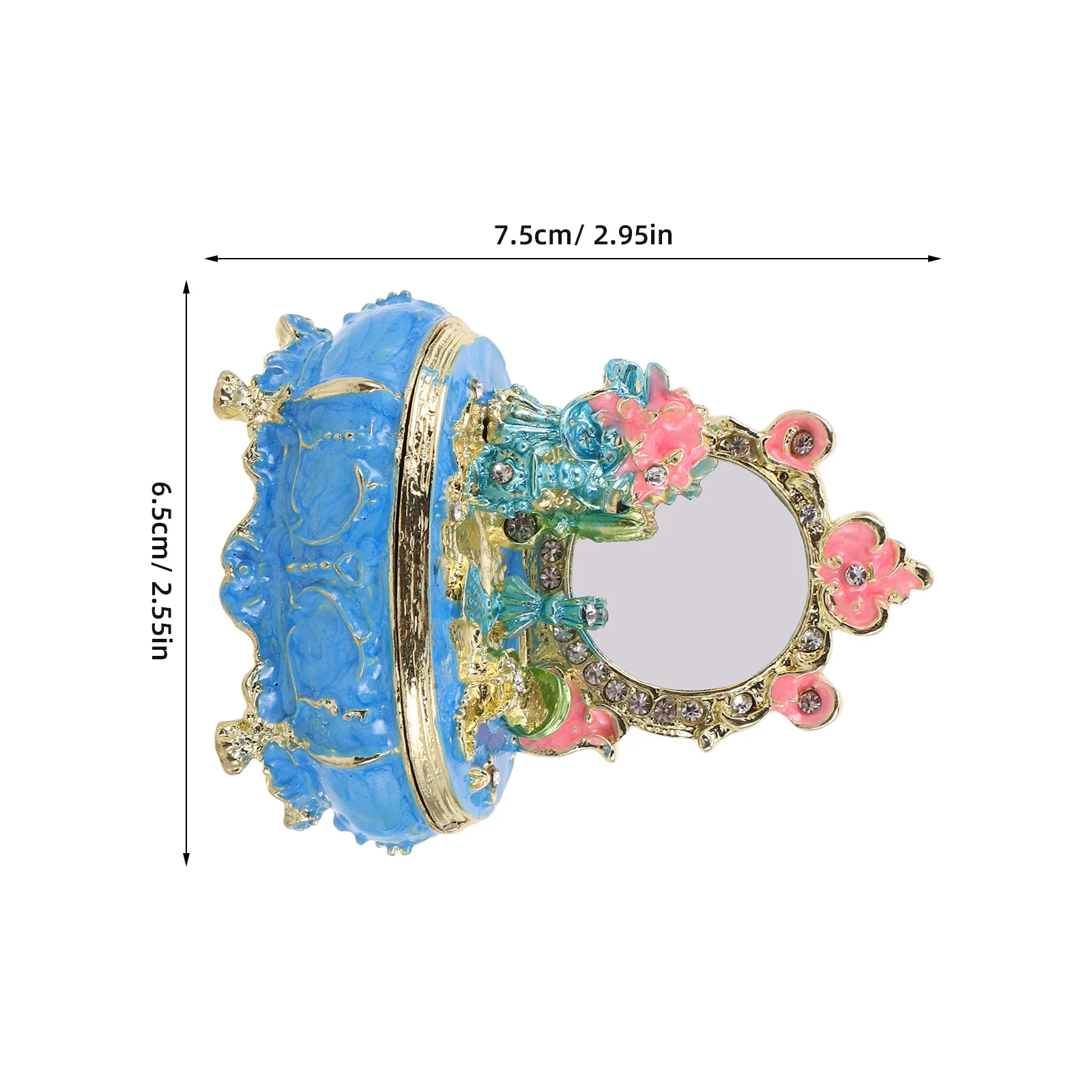 Enamel Trinket Box Hand Painted Jewelry Organizer Hinged Lid Keepsake Storage Jar For Women Girls Wedding Favor Candy