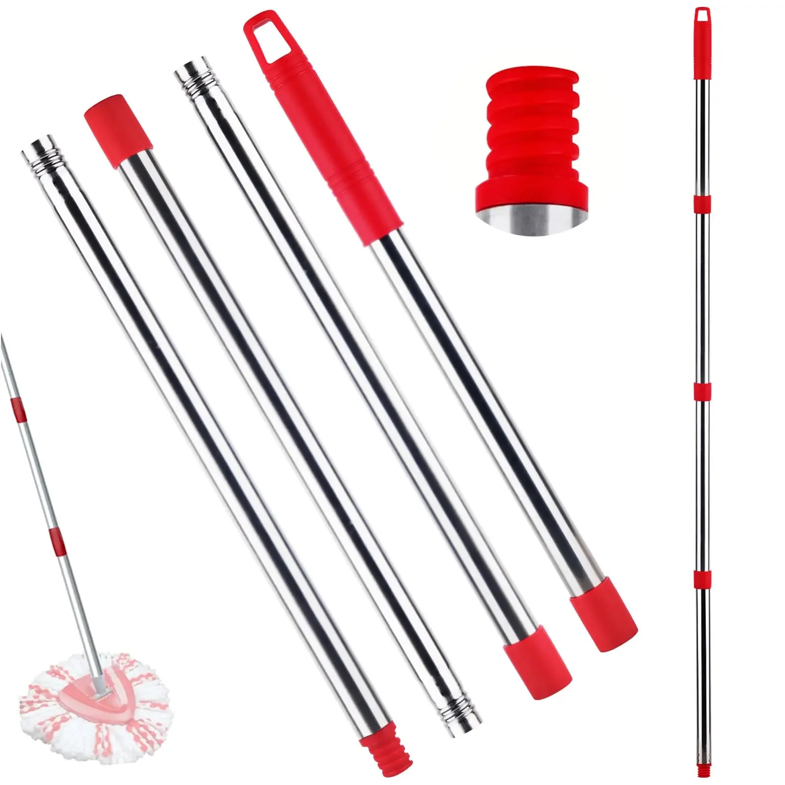 Mop Replacement Handle Compatible with Ocedar/Vileda Turbo Mop Head Replacement Heads, Mop Handle for EasyWring Mop