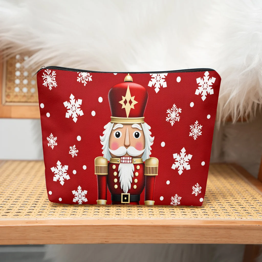 Cosmetic Bag 1pc, Nutcracker Christmas Background Fun Design Patterns for Storing Women'S Beauty Products Bridesmaid Gift Bag