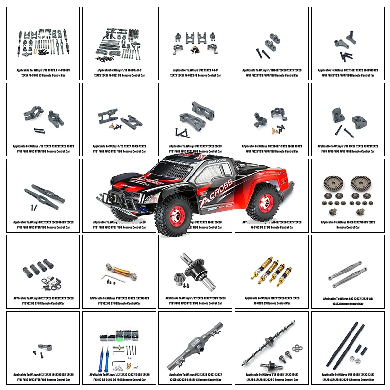 Rueda De Aluminio .12mm, Adaptador. Extensión.30mm, Acoplador, Piezas. Coche RC Para 1/12 Wltoys 12428 12423 12427 12429